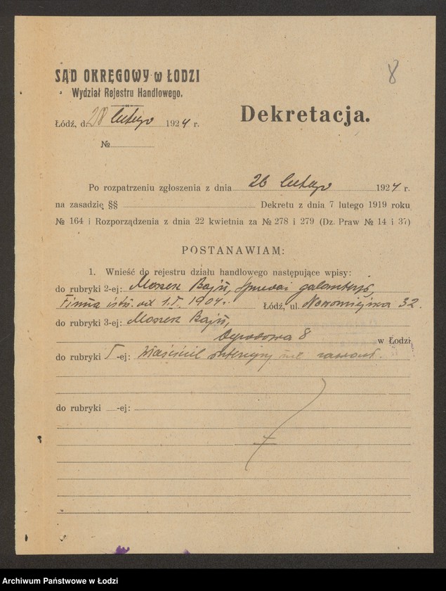 Obraz 10 z jednostki "Moszek Bajn- sprzedaż galanterii"