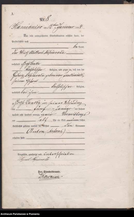 Obraz 11 z jednostki "Księga urodzeń"