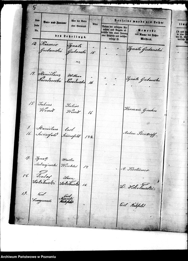 Obraz 9 z jednostki "Buch zur Eintragung der Lehrlinge und Gesellen für die Innung des Böttchergewerks."