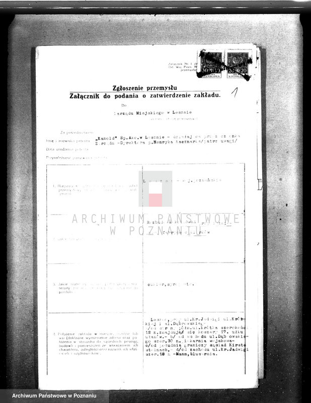 Obraz 5 z jednostki "Zatwierdzenie zakładu przemysłowego /fabryki cukierków "Kanold" w Lesznie"