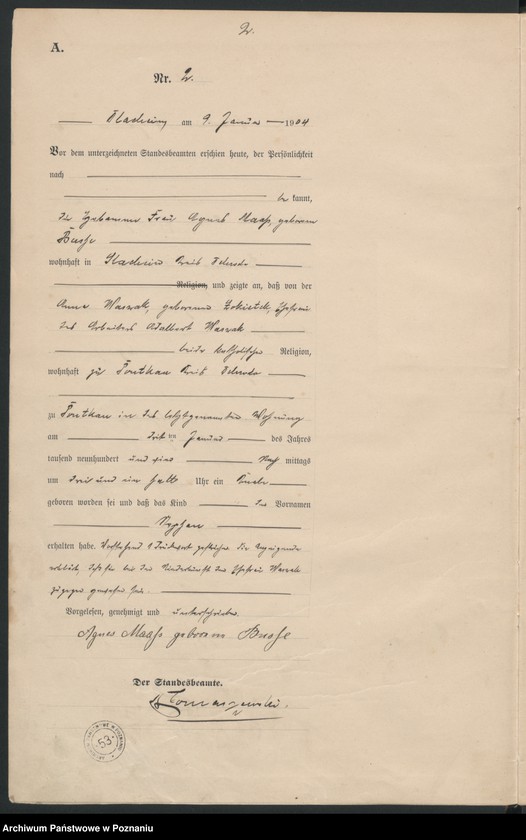 Obraz 5 z jednostki "Geburts-Haupt-Register"