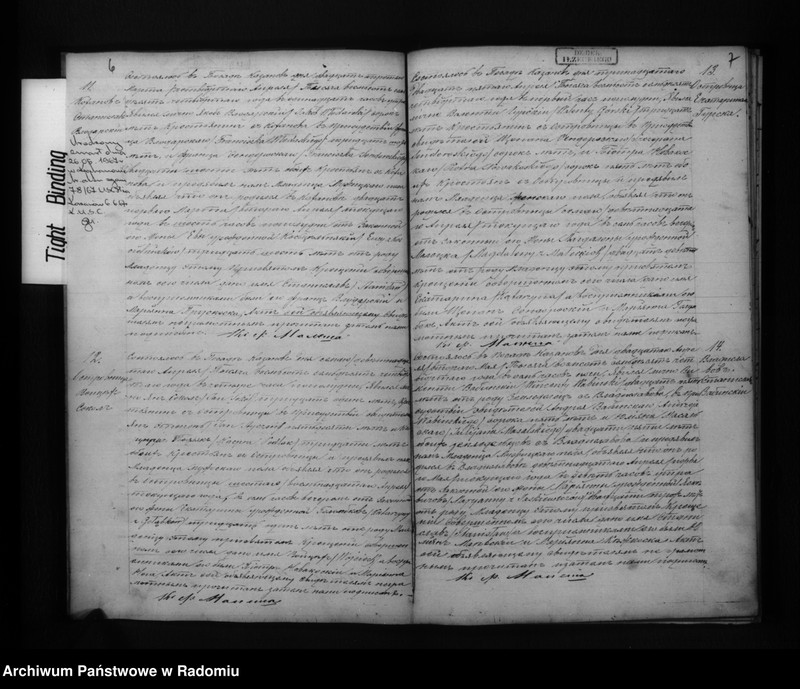 Obraz 6 z jednostki "Dublkat uroždennyh, brakosočetannnyh i umerših v rimsko-katoličeskom prihode Kazanov 1874 goda"