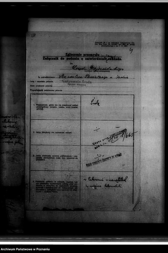 Obraz 10 z jednostki "Zatwierdzenie zakładu przemysłowego /ustawienia motoru ropowego/ Cukrowni w Środzie Spółka Akcyjna"