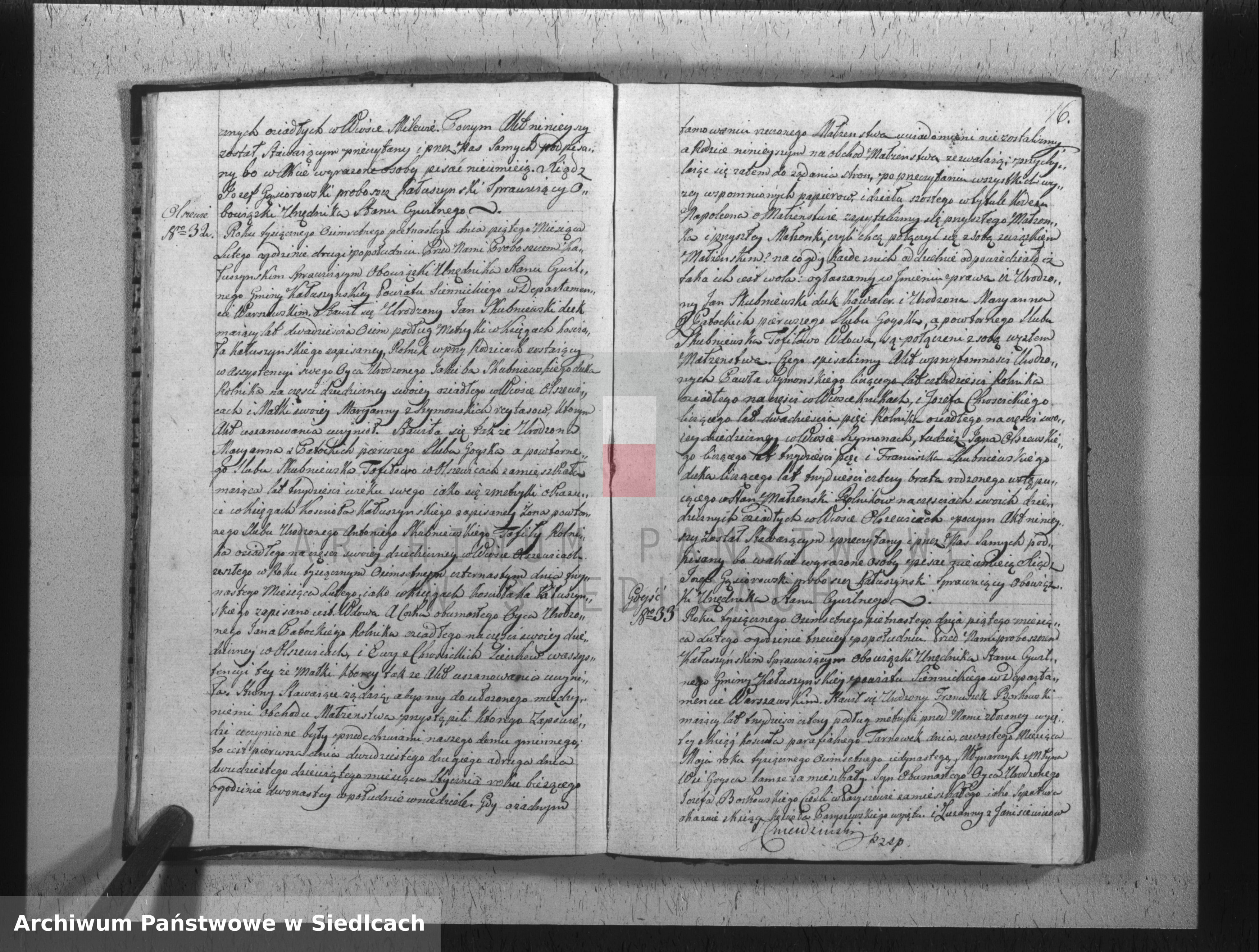 Skan z jednostki: Akta urodzeń, małżeństw i zgonów