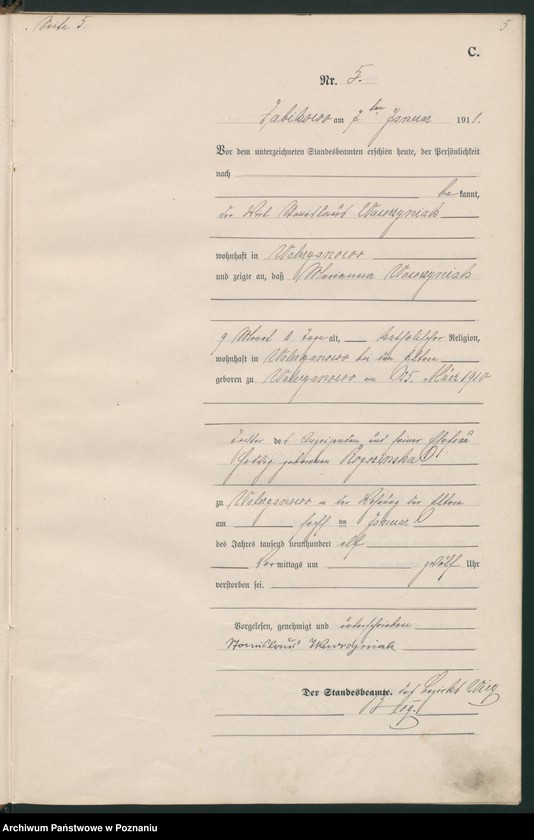 Obraz 8 z jednostki "Sterbe-Haupt-Register"