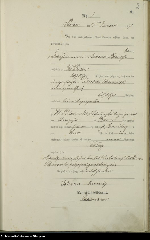 Obraz z jednostki "Geburts-Haupt-Register Nr 1 - 65"