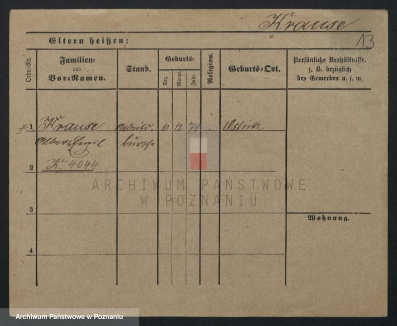 Obraz 13 z jednostki "Krause (samotni mężczyźni i kobiety do Irmgard)"