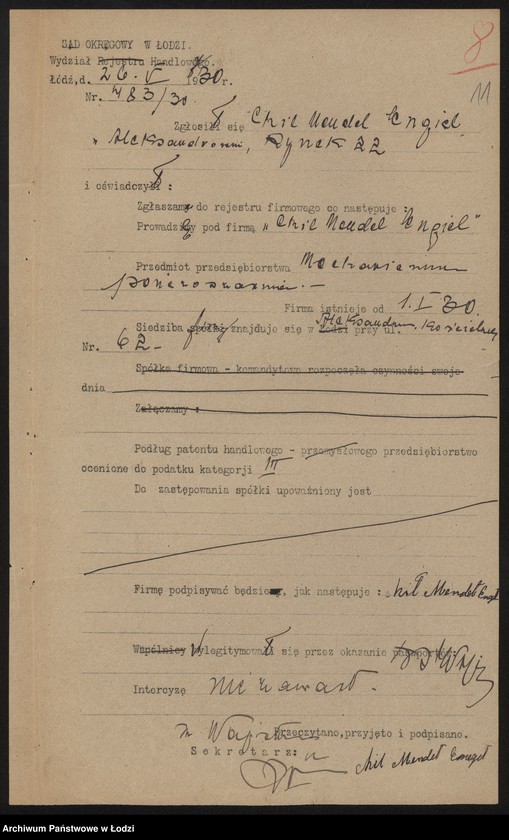 Obraz 13 z jednostki "Chil Mendel Engiel- mechaniczna pończoszarnia w Aleksandrowie"