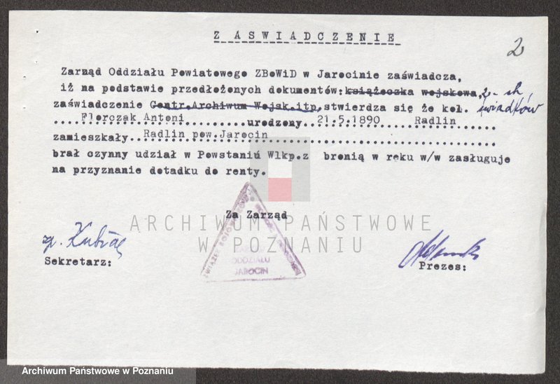 Obraz 16 z jednostki "Życiorysy powstańców wielkopolskich: F - tom ll /Florczak Antoni - Furmański Jan/."