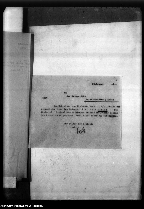 Obraz 17 z jednostki "Julius Kaus aus Mühlental (Izbica), Kreis Warthbrücken (Koło)"