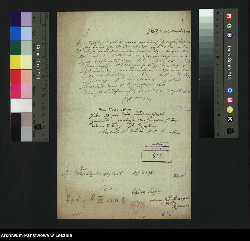 Obraz 3 z jednostki "[Requisition der Kreisjustizkommission zu Fraustadt betr. Exekution gegen Meyer Mathes]"