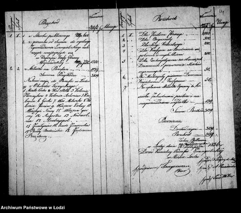 Obraz 20 z jednostki "Akta tyczące się kasy kościelnej parafii ewangelickiej Łódź"