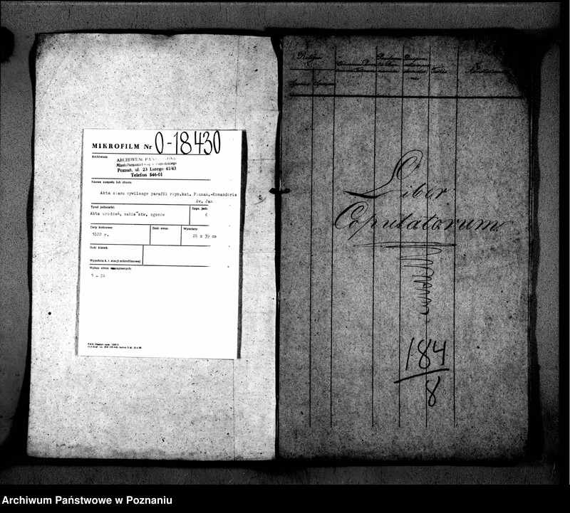 Obraz 3 z jednostki "Duplikat libri baptisatorum, copulatorum, mortuorum"