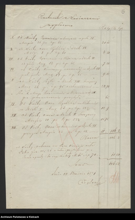 image.from.unit.number "Dowody rozchodu kasy dóbr Dalowice za 1871/72 r"