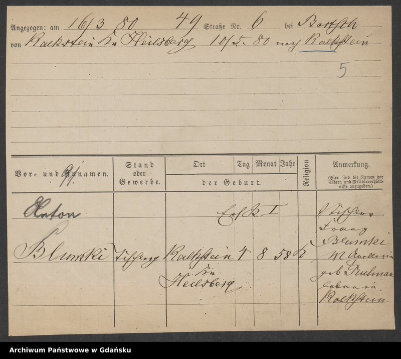 image.from.unit.number "Karty meldunkowe: Blumenstengel - Boedcke"