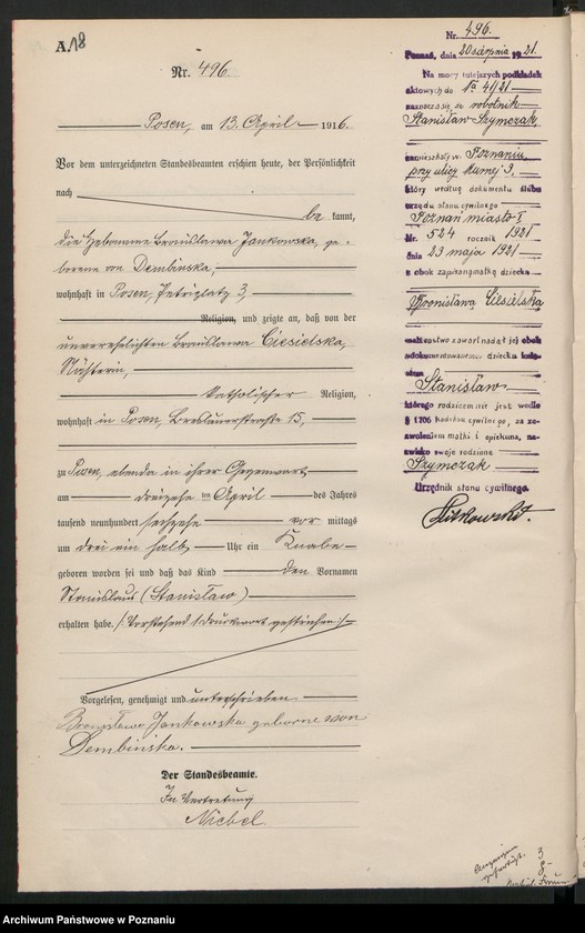 Obraz 20 z jednostki "Księga miejscowa urodzeń tom II [Rejestr główny urodzeń]"