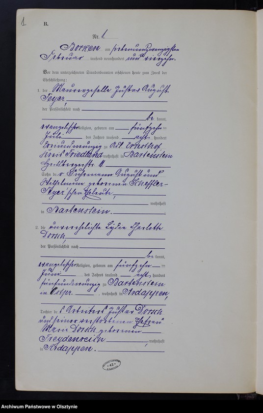 image.from.unit.number "Heirats-Neben-Register Nr 1 - 4 [ Księga małżeństw - wtóropis ]"