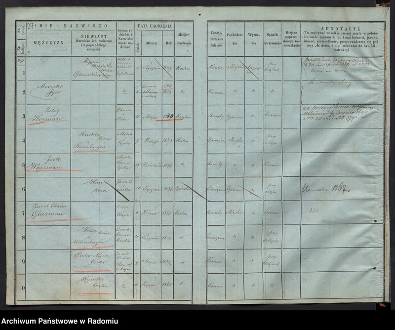 image.from.unit.number "Księga ludności stałej m. Radomia. 341- 366"