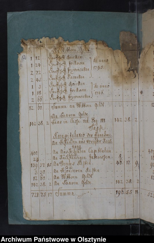 image.from.unit.number "Jahr Kirchen Rechnung der Kirchen zu Kruklanken aller Einnahme und Ausgabe wie auch Bau-Rechnung"