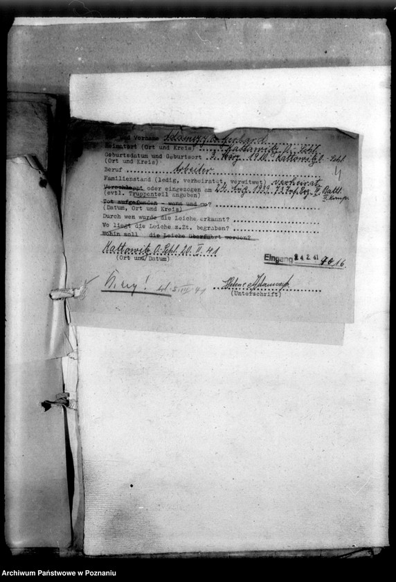 Obraz 8 z jednostki "Korespondencja w sprawie miejscowych Niemców, którzy zginęli w 1939 roku A - K"