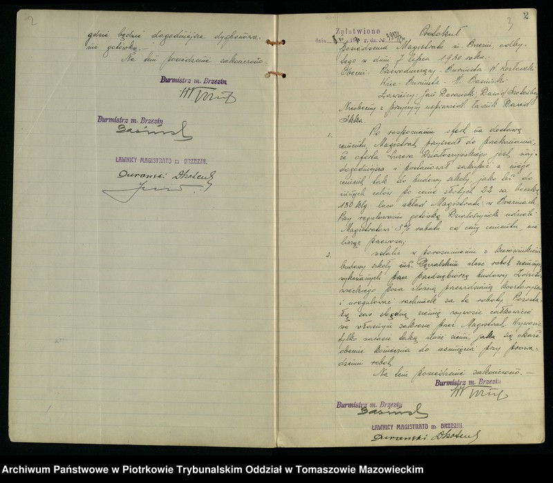 image.from.unit "Księga protokołów posiedzeń Magistratu [miasta] Brzezin w sprawie budowy szkoły powsz[echnej]"