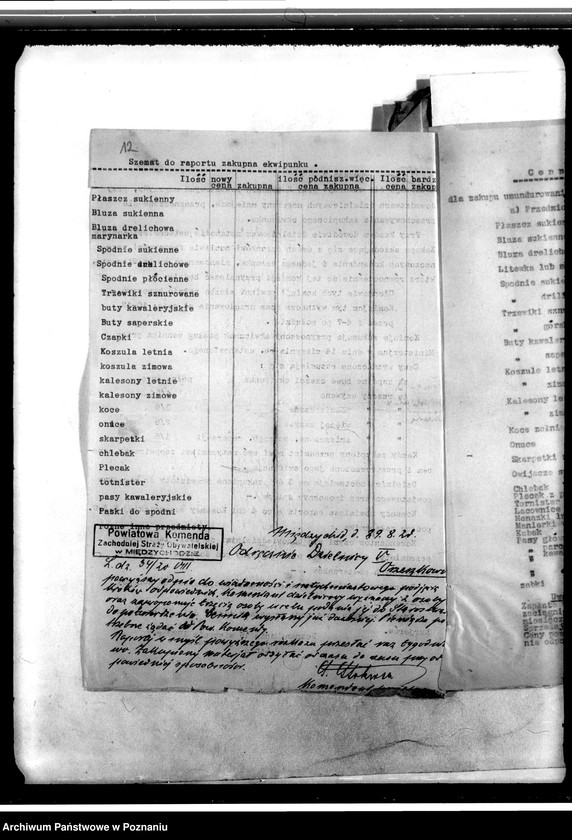 Obraz 16 z jednostki "Rozkazy Komendy Wojewódzkiej, Komendy Głównej. Rozkazy Dzielnicy i raporty kompanii. Rozkazy specjalne, tajne komendanta na województwo Poznań oraz meldunki o stanie ilościowym broni i amunicji. Sprawy dyscyplinarne, grzywny i kary. ...Korespondencja Komendy Powiatowej Zachodniej Straży Obywatelskiej w Międzychodzie"