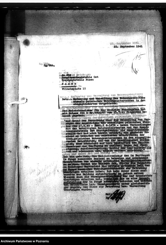 Obraz 19 z jednostki "Verwaltung des Wohnungsbesitzes ehemals polnischer Wohnungsunternehmen. Gründung der Kreiswohnungsgesellschaften"