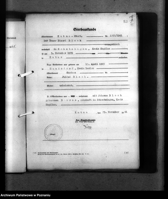 Obraz 15 z jednostki "Kreis Kutno. Wykaz miejscowych Niemców, którzy zginęli w 1939 roku"