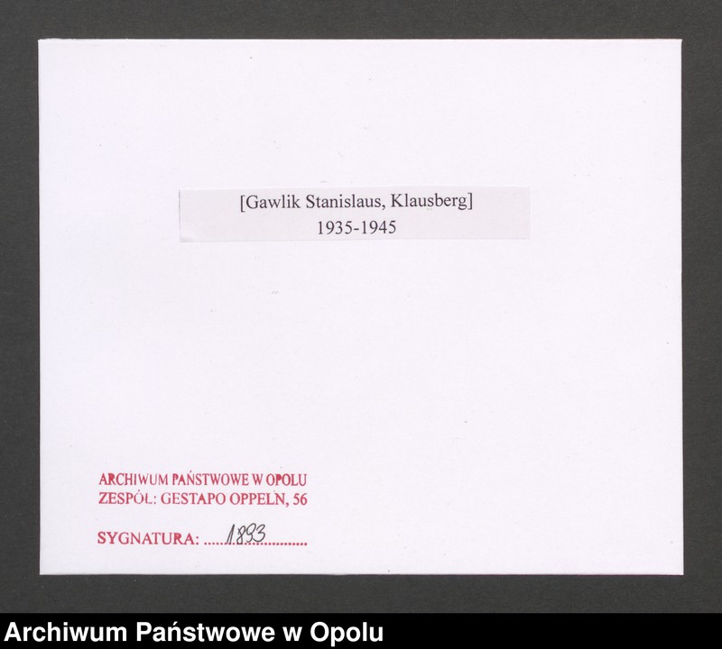 Obraz 2 z jednostki "[Gawlik Stanislaus, Klausberg]"