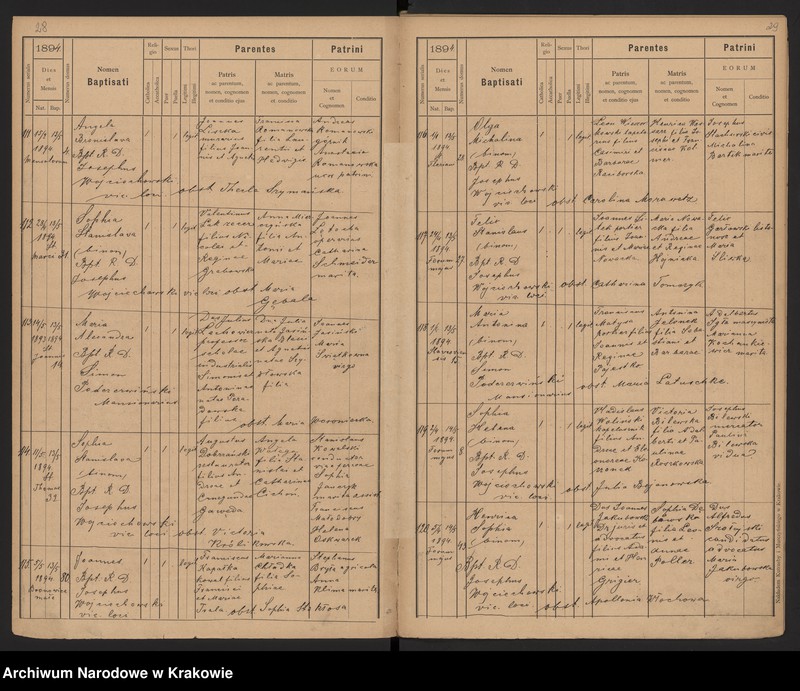 Obraz 18 z jednostki "Wtoropisy Ksiąg urodzonych par. N. P. Marii z lat 1890-1894"