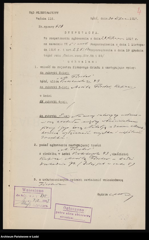 image.from.unit.number "Moritz Fürster - przedsiębiorstwo handlowe"