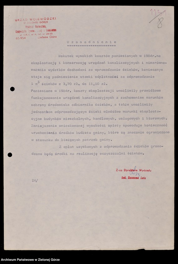 Obraz 11 z jednostki "Protokóły z posiedzeń Komisji Rolnictwa, Gospodarki Żywnościowej i Leśnictwa Wojewódzkiej Rady Narodowej w Zielonej Górze; Nr 1 - 8"