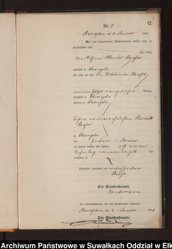 image.from.unit.number "Sterbe-Neben-Register des Preussischen Standes-Amtes Gr. Konopken Kreis Loetzen"
