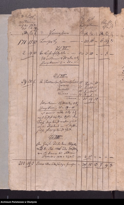 image.from.unit.number "Passenheimsche Stadt Kirchen Rechnung über Einnahme und Ausgabe"