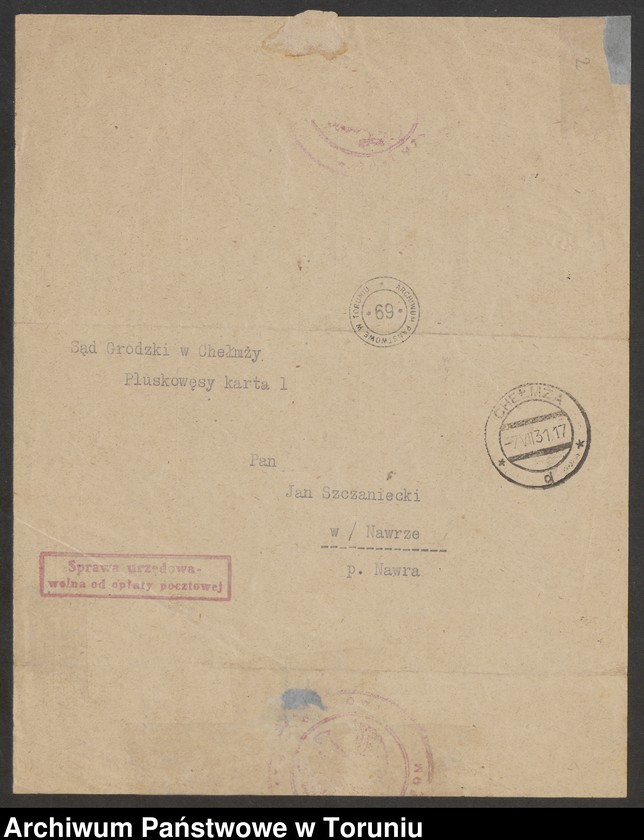 image.from.unit.number "[Pluskowęsy. Zawiadomienie o wykreśleniu z hipoteki Pluskowęs - Zalesia - Obrąbu 150 000 marek]"