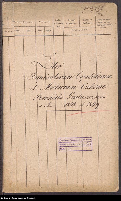 Obraz 2 z jednostki "Liber baptisatorum, copulatorum et mortuorum"