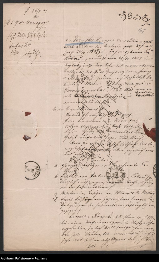 Obraz 18 z jednostki "A. betr. Oberst Różycki und Leopold von Różycki, Stud. med."