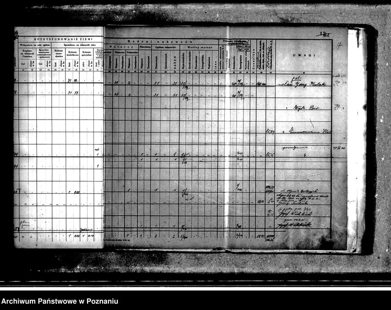 Obraz 11 z jednostki "Wykaz rozdysponowania ziemi na cele parcelacyjne powiatu nowotomyskiego"