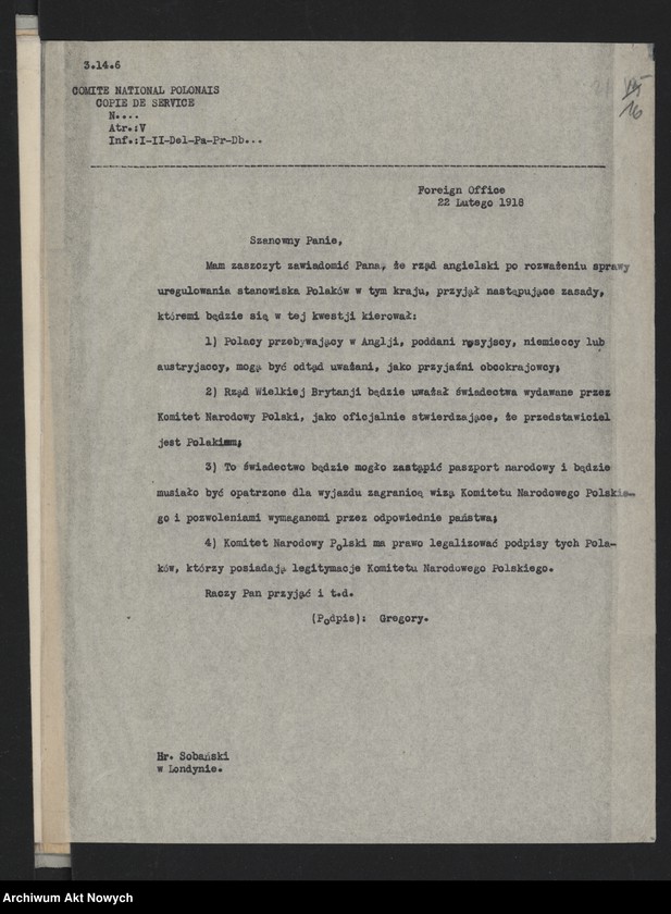image.from.unit.number "Komitet Narodowy Polski Akta sprawy opieki cywilnej (Urząd Polski Spraw Cywilnych we Francji. Stosunek władz brytyjskich do Polaków. Korespondencja, noty)"