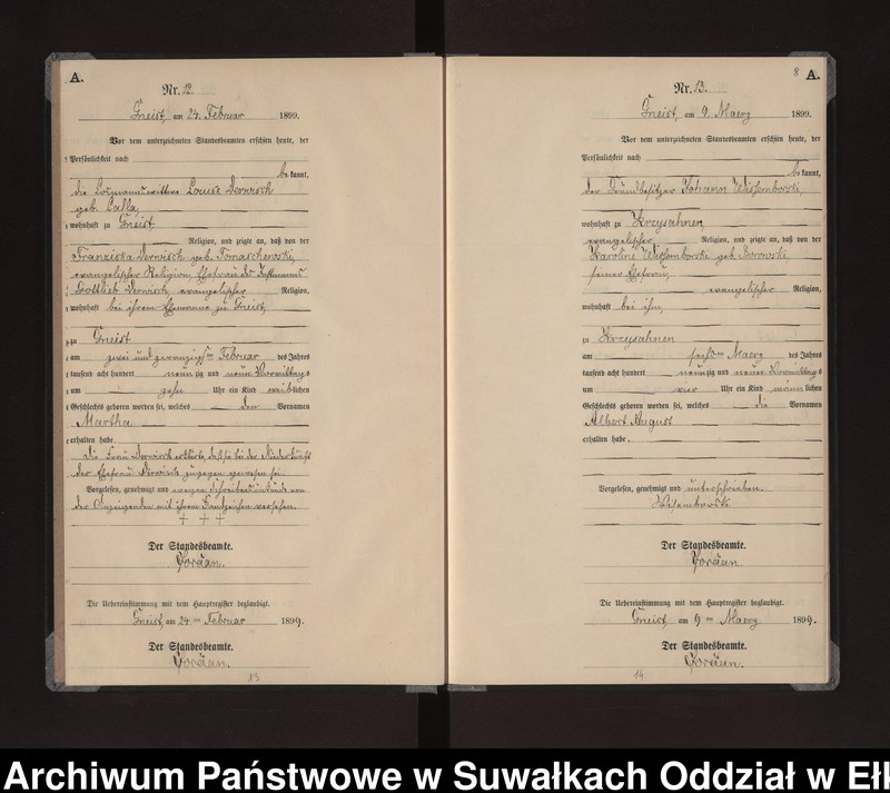 image.from.unit.number "Geburts-Neben-Register des Königlichen Preussischen Standes-Amtes Gneist Kreis Lötzen"
