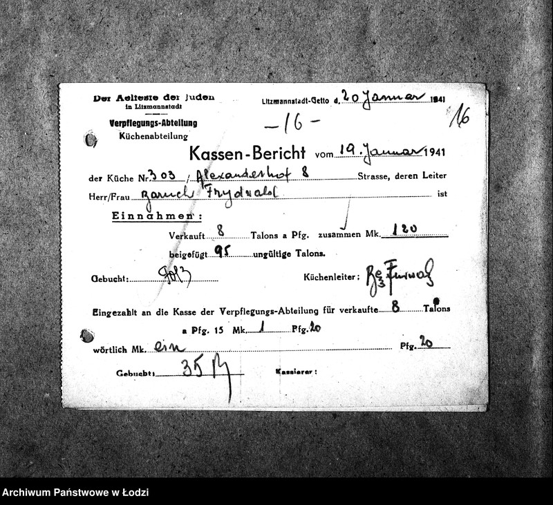 Obraz 19 z jednostki "[Kuchnia nr 303, ul. Limanowskiego 8. Kuchnia, ul. Limanowskigo 22. Kuchnia nr 305, ul. Limanowskiego 26. Kuchnia nr 341, ul. Limanowskiego 28. Działalność kuchni, personel, konsumenci, kontrole]"