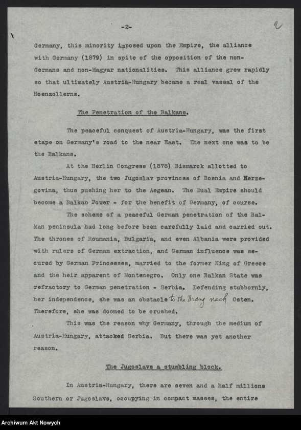 image.from.unit.number "Problemy polityczne i strategiczne Austro-Węgier i państw bałkańskich. Memoriały. Korespondencja. Wycinki prasowe; Załączniki: mapa kolei Austro-Węgier, 1918 r.: w Oddz. III AAN"