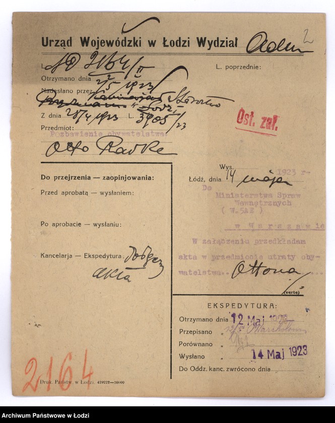 Obraz 4 z jednostki "Nadanie obywatelstwa 2060-8430, 222-429"