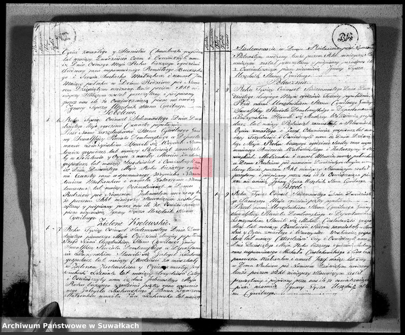 image.from.unit.number "Księga aktu umarłych gminy suwalskiey, powiatu dąbrowskiego w departamencie łomżyńskim od dnia 1 maja 1817 do 30 grudnia 1817"