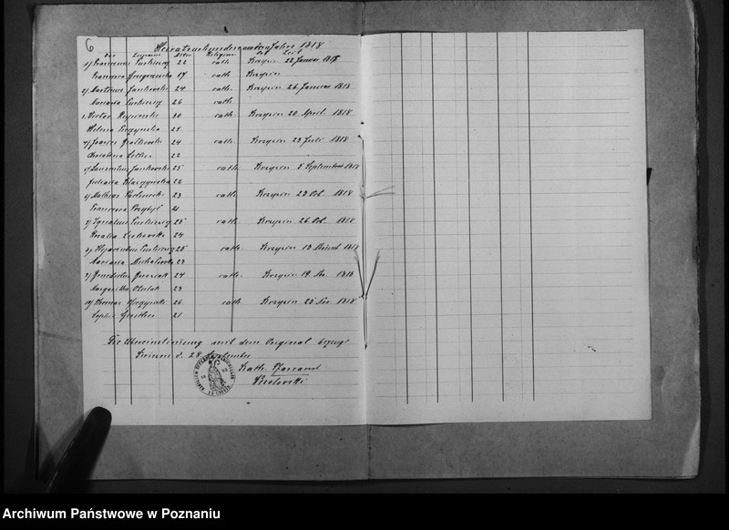 image.from.unit.number "Duplikat der Geburtsregister, Heiratsurkunde u. Gestorbenen"