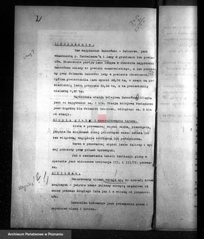 image.from.unit.number "Plan urządzenia gospodarstwa leśnego Baborówko-Baborowo powiat szamotulsko-obornicki 1929-1939"