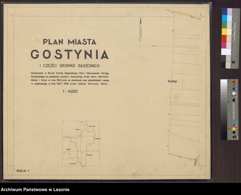 Obraz 1 z jednostki "Plan miasta Gostynia i części gromad sąsiednich"