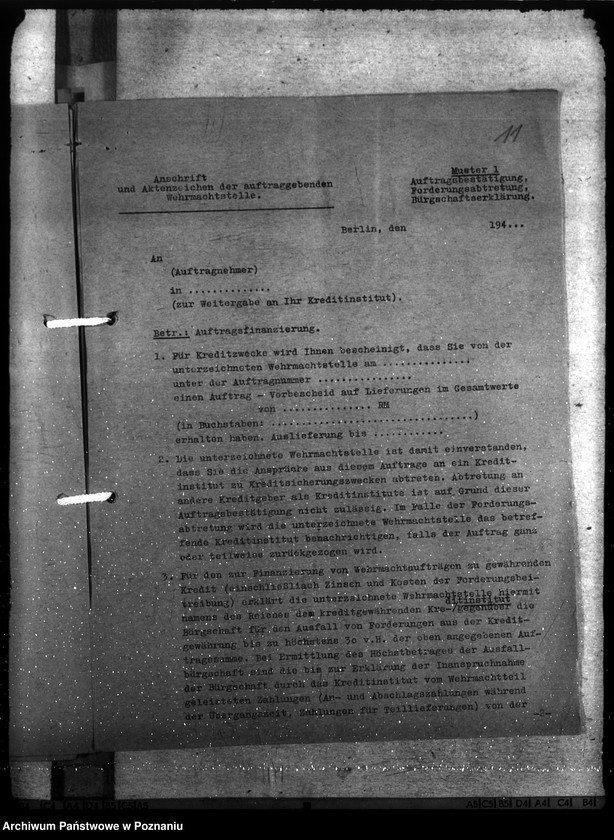 Obraz 15 z jednostki "Reichswirtschaftshilfe und Finanzierung von Wehrmachtsanträgen"