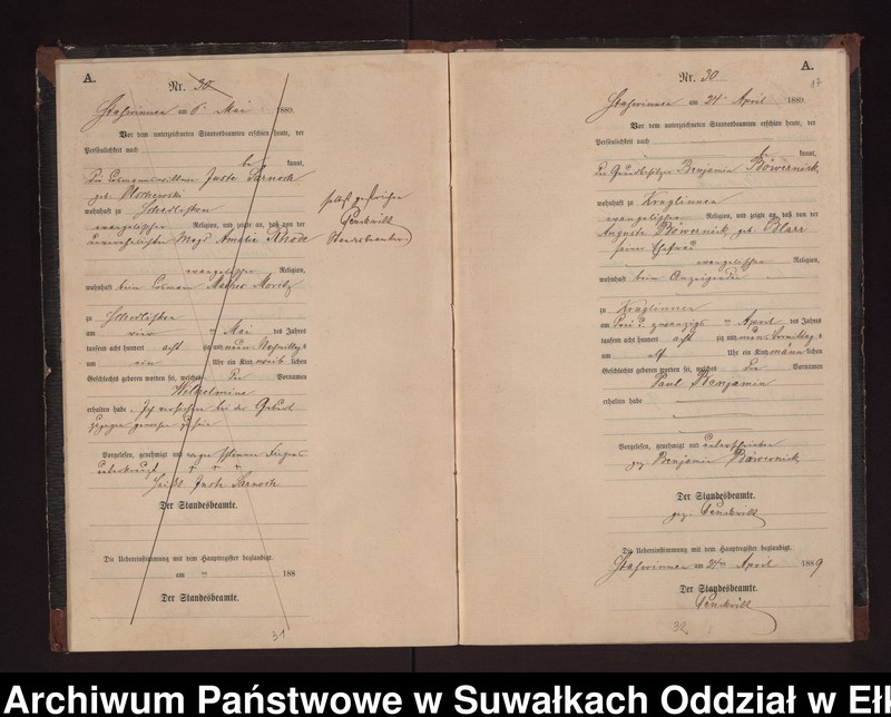 image.from.unit.number "Geburts-Neben-Register des Preussischen Standes-Amtes Stasswinnen Kreis Loetzen"