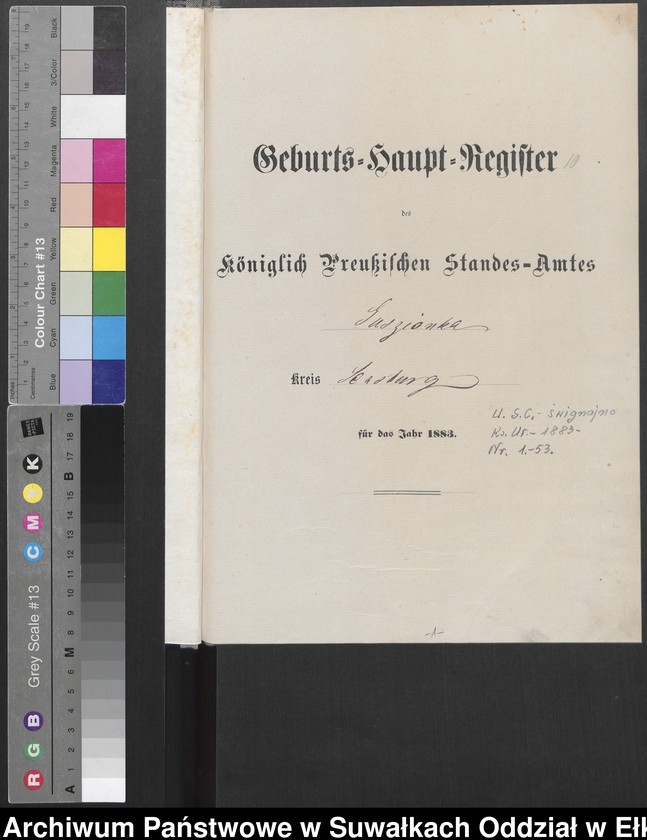image.from.unit.number "Geburts-Haupt-Register des Königlich Preussischen Standes-Amtes Guszianka Kreis Sensburg"